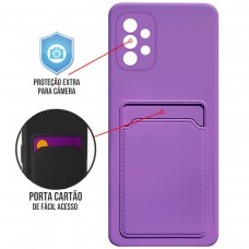 Capa para Samsung Galaxy A52/A52 5G/A52s 5G - Emborrachada Case Card Roxa